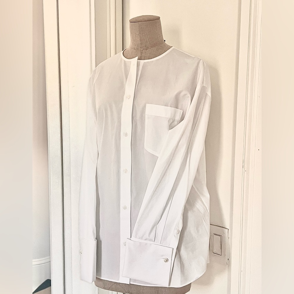 Simone Rocha White Poplin Button Shirt